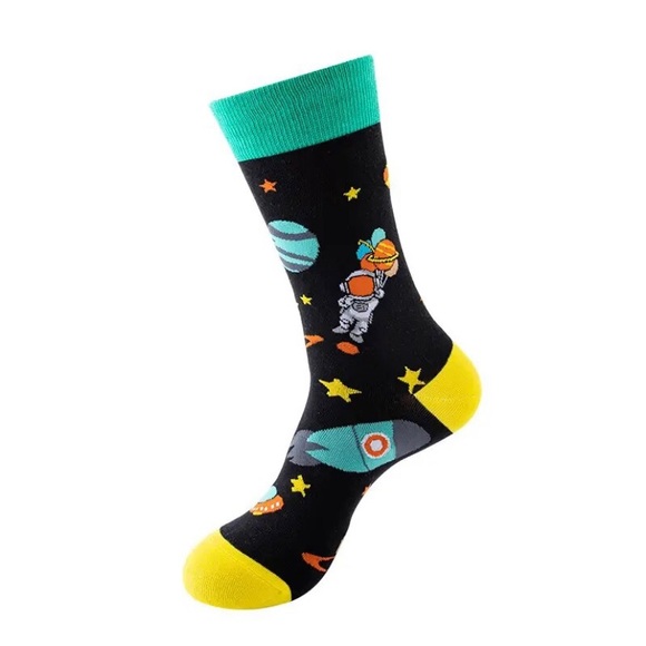 Happy Colorful Artsy Socks Cotton Stretchy Floral Dopamine Colors Women’s Men’s - Picture 8 of 15
